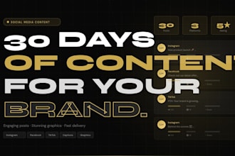 create 30 days of social media content for your brand