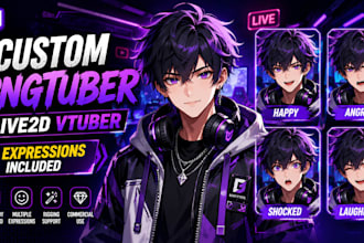 design png tuber live2d model rigging pngtuber vtuber png tuber in anime style