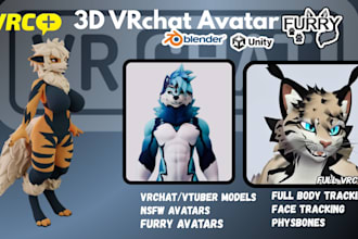 do furry vrchat avatar, anime vrc avatar, furry nsfw vtuber model 3d vrm animaze