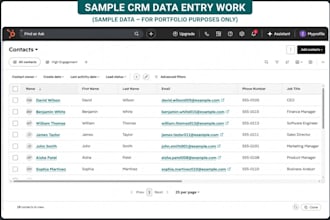 clean, CRM data entry in hubspot, salesforce, zoho fast and accurate