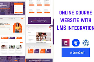 create wordpress online course website with elearning integration