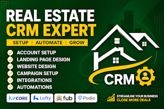 setup real estate CRM kvcore lofty gohighlevel with automation and lead gen