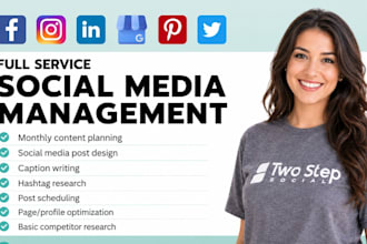 be your monthly social media manager for instagram facebook and linkedin