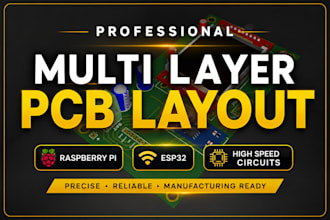 create multi layer pcb layout for high speed circuits, raspberry pi, esp32