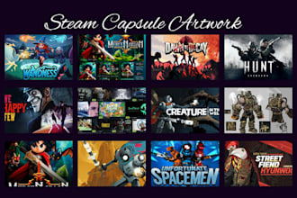 create professional steam capsule art and steam capsule design for game promotio