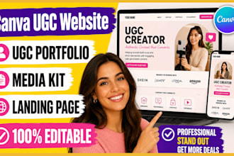 design canva ugc website ugc canva portfolio website canva landing page
