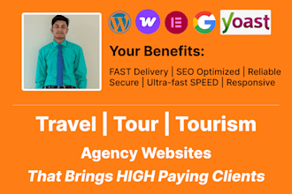 build travel tour agency website with booking, payment, and lead system