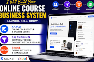 design kajabi online course, kajabi website, sales funnel, skool online course