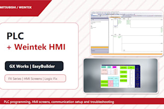 do mitsubishi plc programming and weintek hmi design