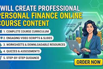 create professional personal finance online course content