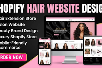 design shopify hair extension website or salon store