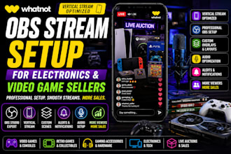 setup obs studio for whatnot electronics and video game live sellers