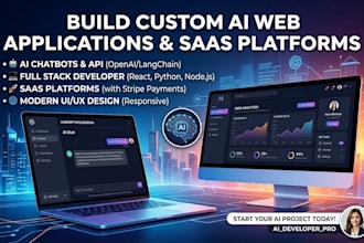 develop a custom ai web application or ai saas platform