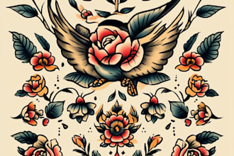 do amazing tattoo design, traditional tattoo design