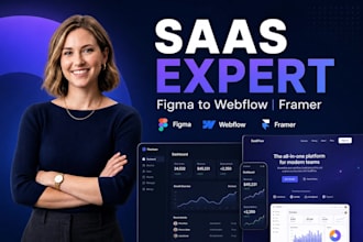 design  responsive framer saas website or convert figma to webflow website