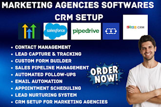 setup marketing agencies crm gohighlevel pipedrive freshsales salesmate zoho CRM