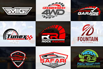 create amazing logo racing, automotive with 3d style