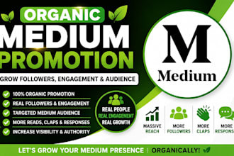 do organic medium promotion, massive medium followers, engagement and audience
