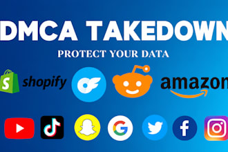 report , takedown and remove defaming reddit, yt, x, fb,insta tiktok under dmca