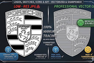 professional manual vector tracing of your logo