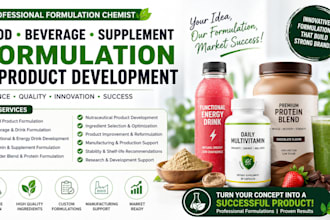 formulate food recipe, beverage, protein bars, drink recipe