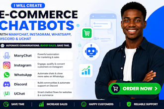 create ecommerce chatbots with manychat instagram whatsapp discord and uchat