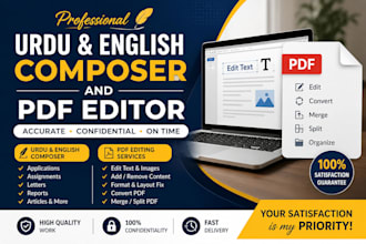do professional urdu and english document composing and formating
