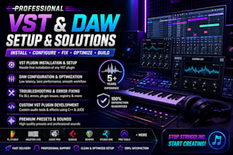 professionally install, configure, fix, and build vst plugins and daws