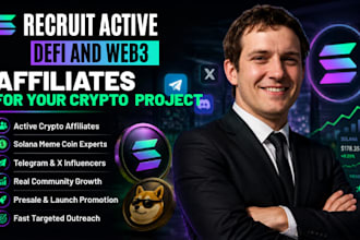 recruit active defi and web3 affiliates for your crypto project