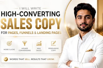 write high converting sales copy for pages funnels  landing pages