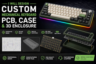 design custom mechanical keyboard pcb, case and 3d enclosure