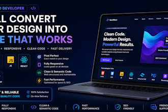 convert figma design to HTML, CSS and js