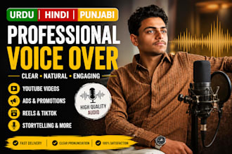 provide punjabi urdu hindi male voice over