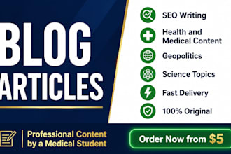 write SEO friendly blog posts and articles for your website