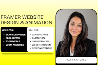design framer website with animation, framer cms, framer saas landing page