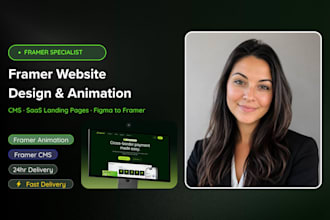 design framer website with animation, framer cms, framer saas landing page