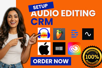 do audio editing crm descript riverside audacity fl studio live logic pro adobe