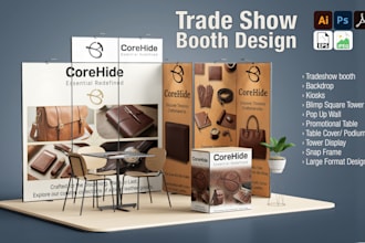 design trade show booth or backdrop for exhibition with print files