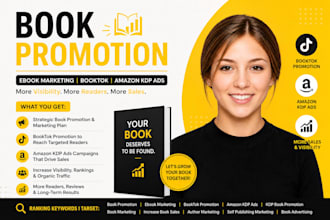do book promotion, ebook marketing, booktok and amazon KDP ads for authors