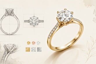 draw custom jewelry design sketch and jewelry illustration