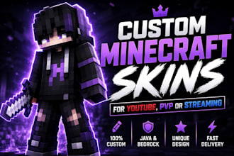 make a unique minecraft skin for youtube, pvp or streaming