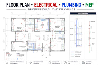 draw architectural plan electrical plumbing floor plans mep drawings