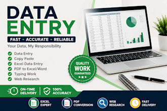 do accurate data typing and excel data entry fast