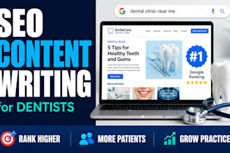 write SEO optimized content for dentist and dental clinic website