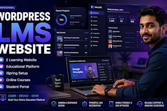 build elearning websites wordpress lms educational website ispring course setup