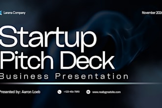 design a professional startup pitch deck investor pitch deck