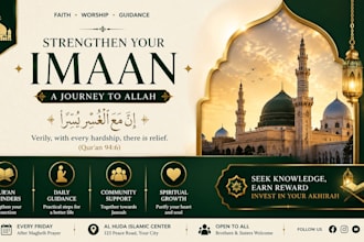 create professional islamic poster or flyer designs