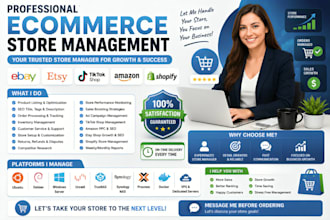 do ecommerce store management ebay etsy tiktok shop amazon shopify store manager