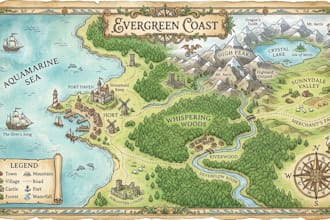do custom map illustration, game map, city map, fantasy map and isometric map