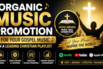 do organic music promotion for your gospel music on a leading christian playlist